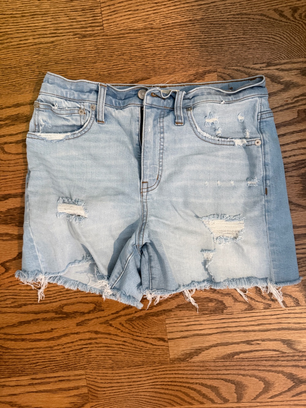 Madewell Light Blue Distressed Denim Jean Shorts
